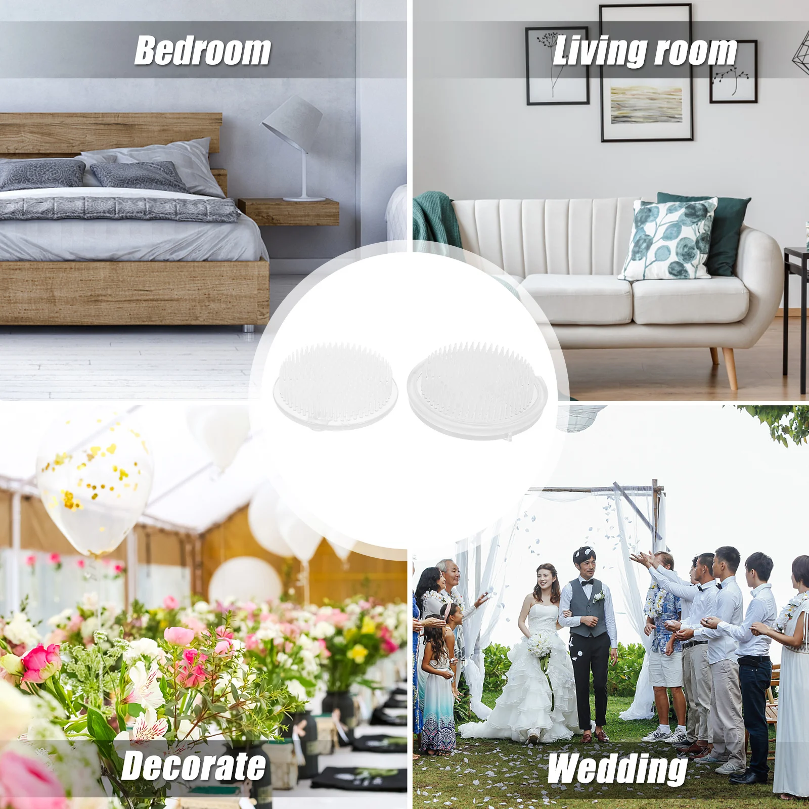 2 قطعة قاعدة تثبيت الزهور حامل ترتيب الزهور مع إبر قوية دبوس ترتيب الأزهار البلاستيكية المتينة للحفلات المنزلية