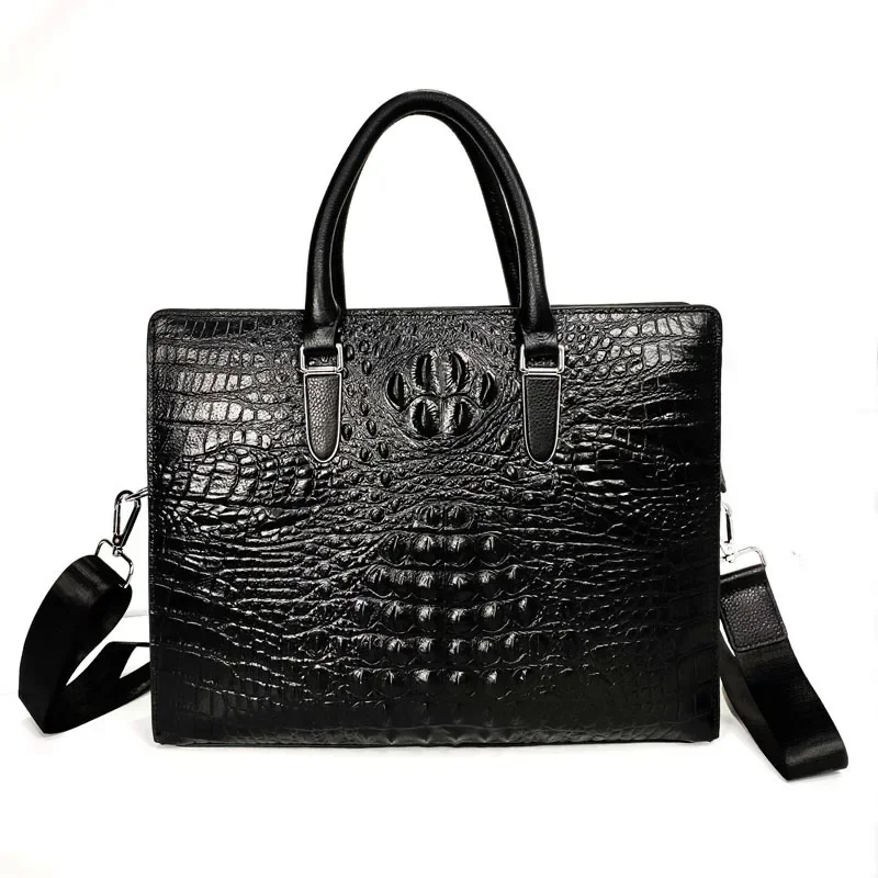 

New Alligator Laptop Bags Cowhide Genuine Leather Men's Briefcase Luxury Brand Male Handbags Men Messenger 14 Inch Computer Bag