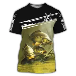 2023 New Beautiful Carp Fishing 3D All Over Print men t shirt Harajuku Fashion Short sleeve shirt summer streetwear Unisex