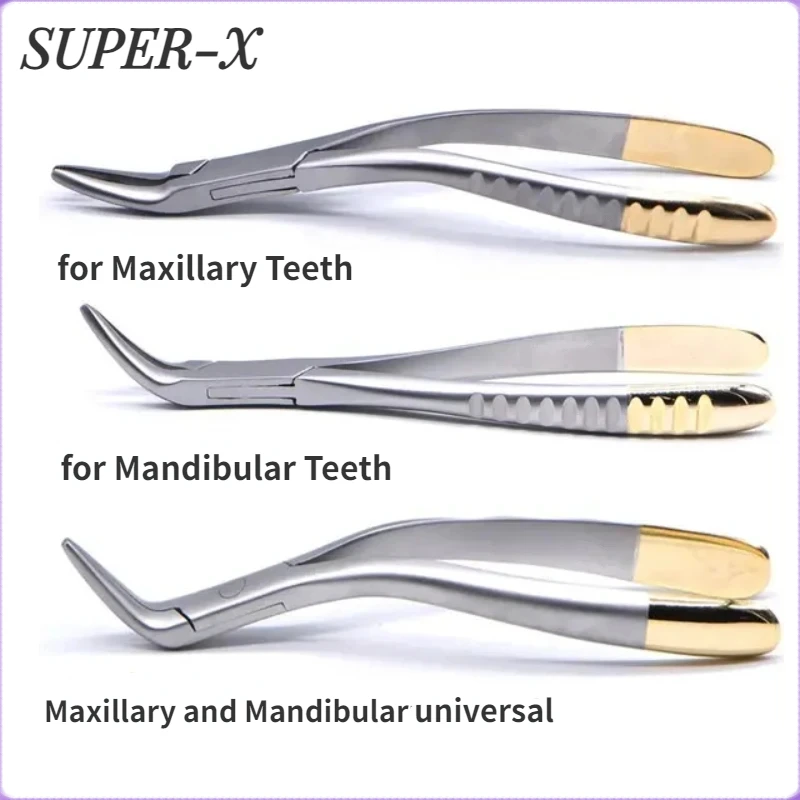 1PC Dentistry Root Fragment Tooth Extraction Forceps Pliers Instrument Dental Curved Maxillary Mandibular Tool Dentist Tools