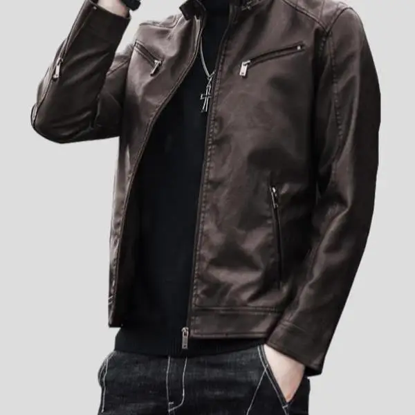 

Новые мужские куртки с застежкой на талии, длина с v-образным вырезом, подходят для людей среднего возраста и ли.