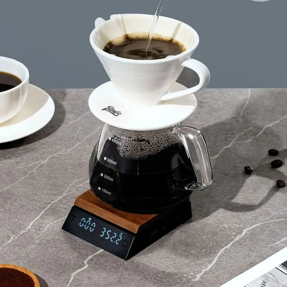 

Walnut Wood Mini Wooden Tea Scale LED Type-c Electronic Tea Scale Accurate Precision Precision Tea Scale Home Use