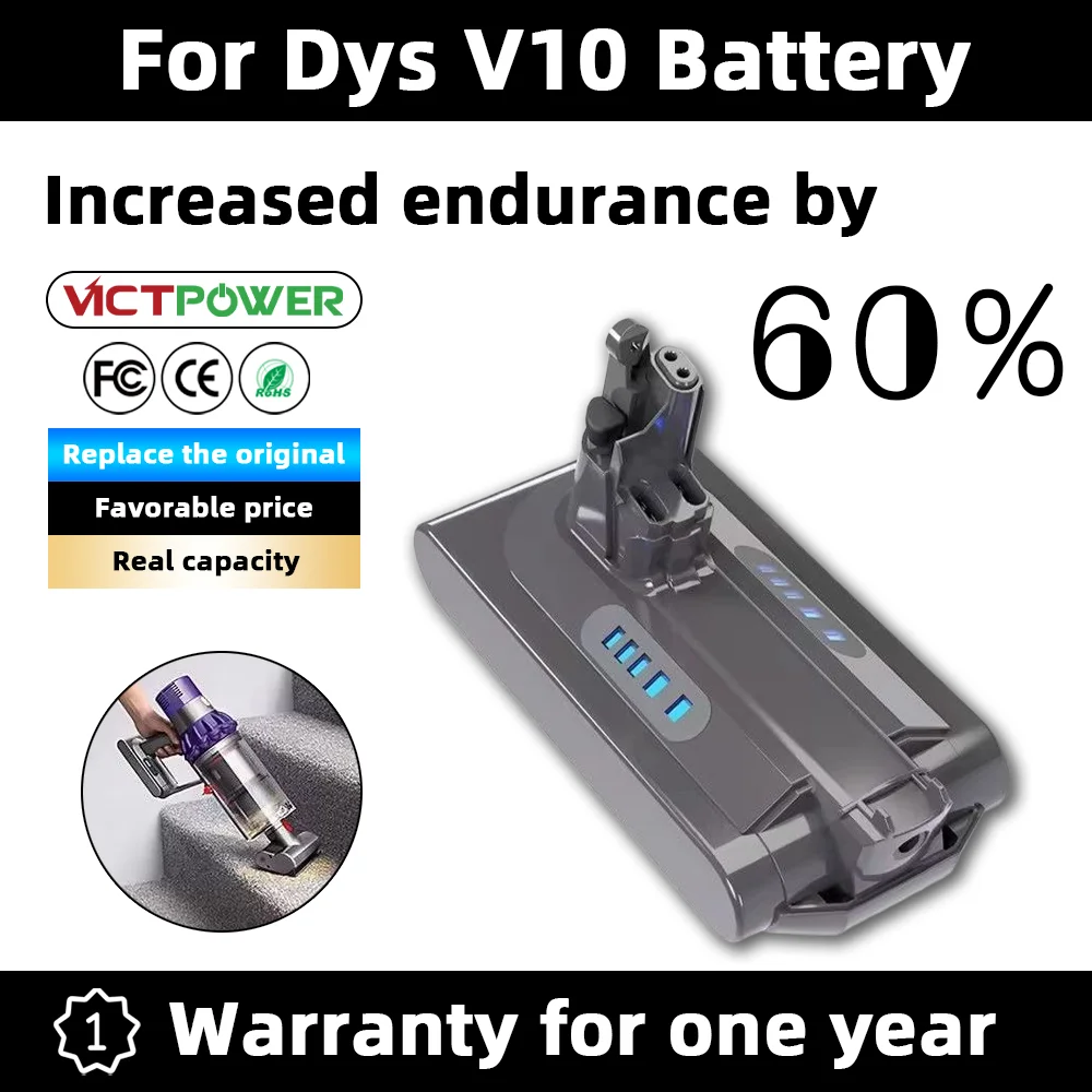 New V10 Replacement Battery Lithium-ion 25.2V 5000mAh For Dyson V10 Cleaner Absolute Replaceable Fluffy Cyclone Vacuum Cleaner