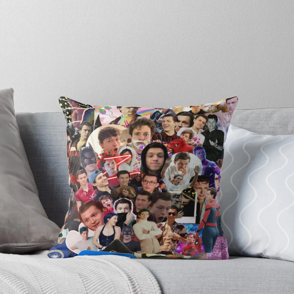 

Tom Holland Collage Throw Pillow Plaid Sofa Sofa Cushion Cover Sofa Cushions Covers Luxury Cushion Cover pillow