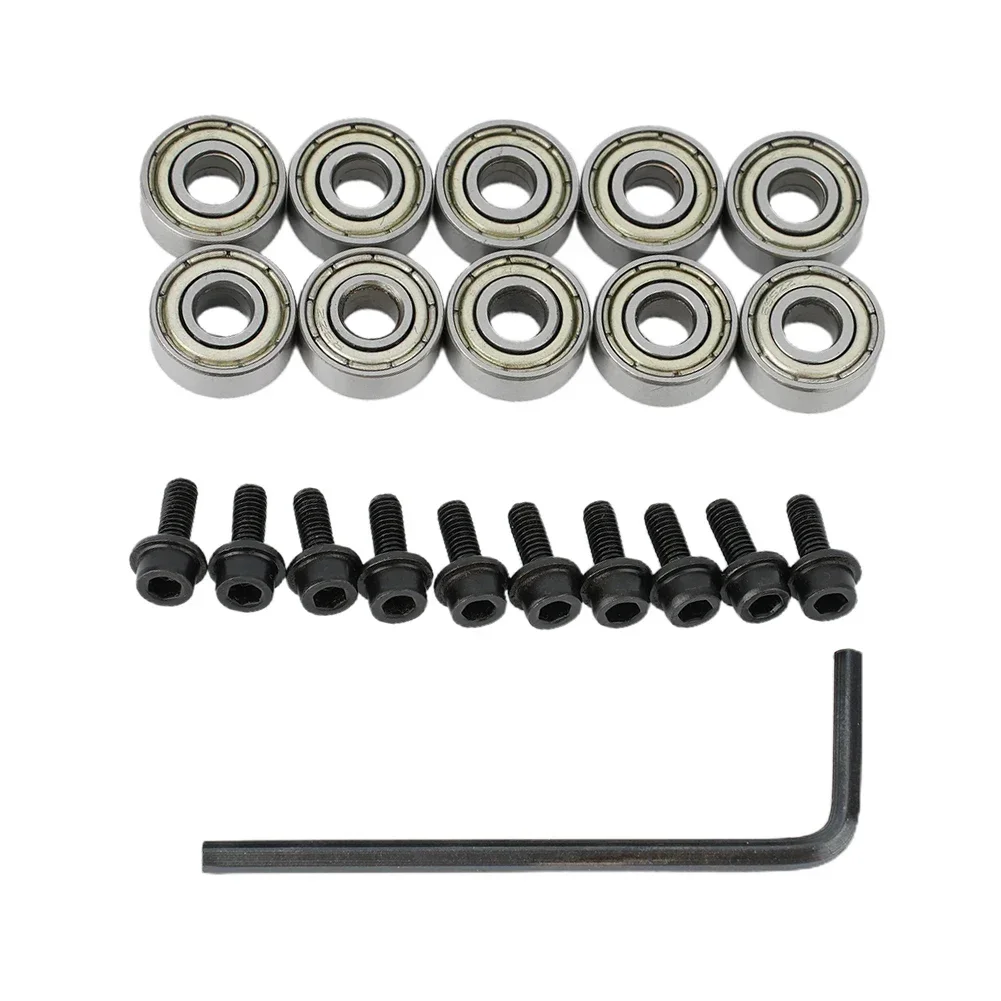 Imagem -03 - Chave Sextavada Roteador Bit Rolamento Acessórios de Madeira 11 Peças Conjunto 12.7 mm Roteador Bit Rolamentos de Esferas Guia Substituição