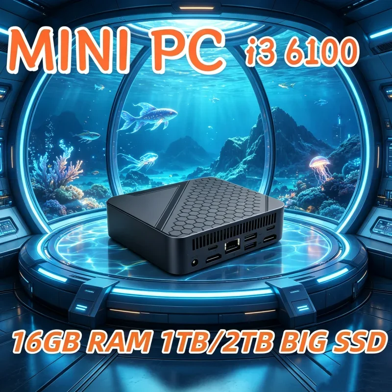 Mini PC Blushful Zenith 2026 Equipado con Core i3 6100, RAM de 1 TB, SSD, WIFI 6, BT5.2, 4K HD, Ideal para Juegos Corporativos