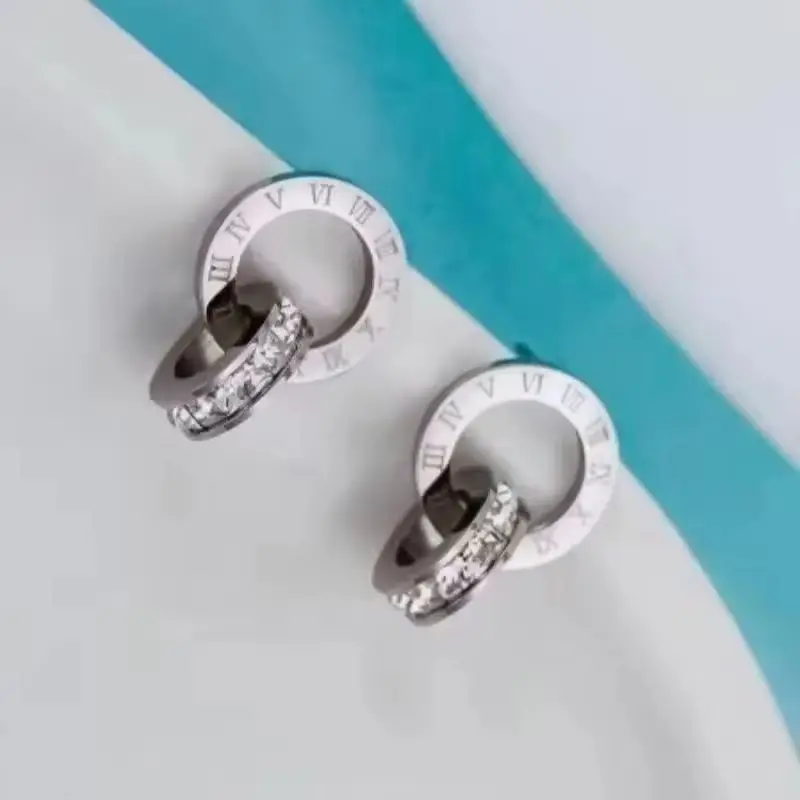 2026 Roman Numeral Stainless Steel Earrings for Women Luxury Elegant Fashion Wedding Party Jewelry Gift