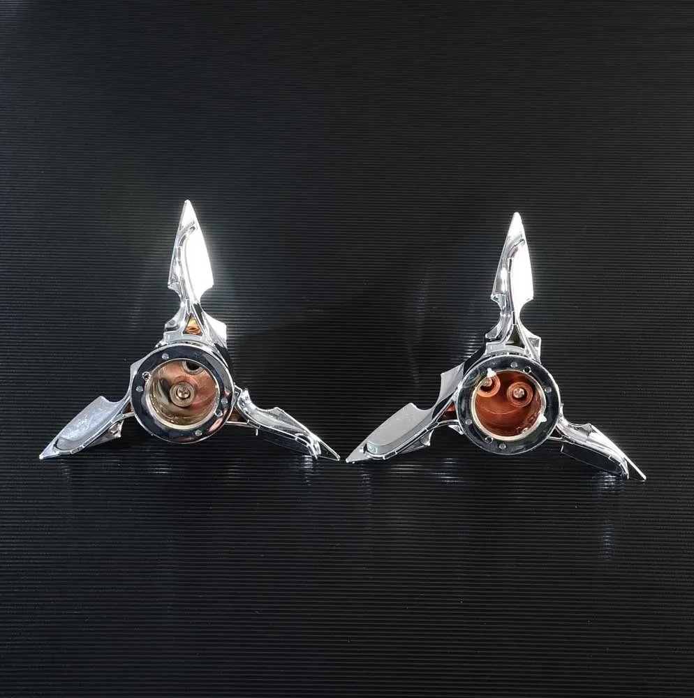 Chrome Spun Blade Spinning Front Axle Cap Nut Cover case For Harley Touring Sportster
