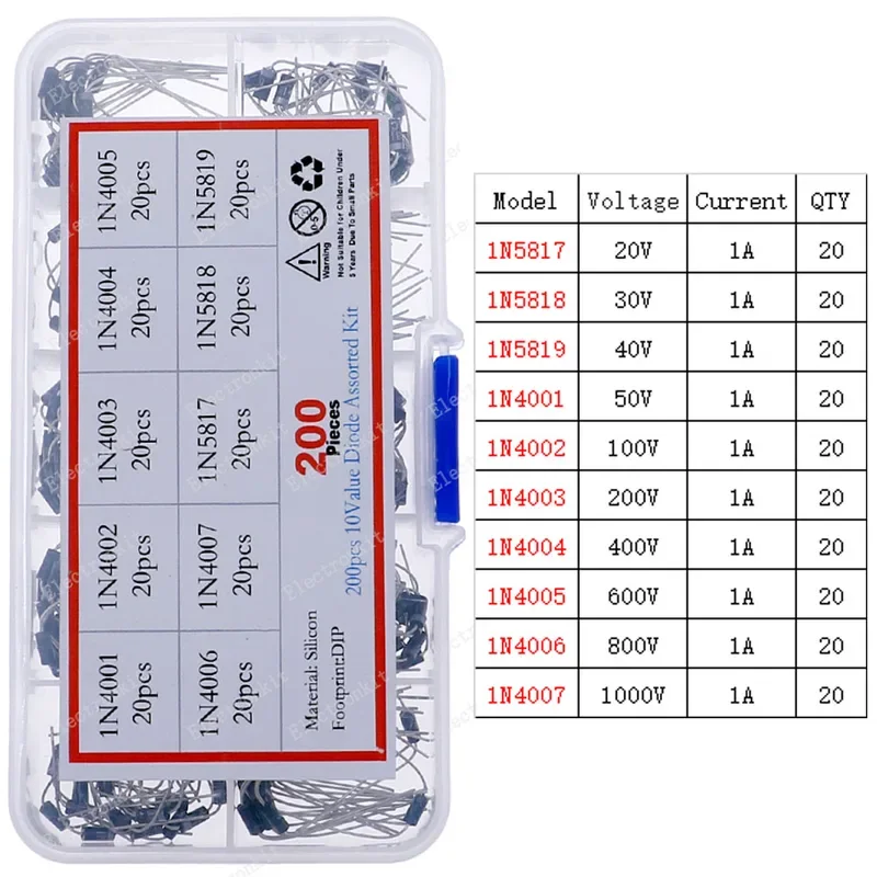 DIP SMD Zener Diode TVS Diodes Fast Switching Schottky Diode Assorted Kit DIY Mix Electronic set