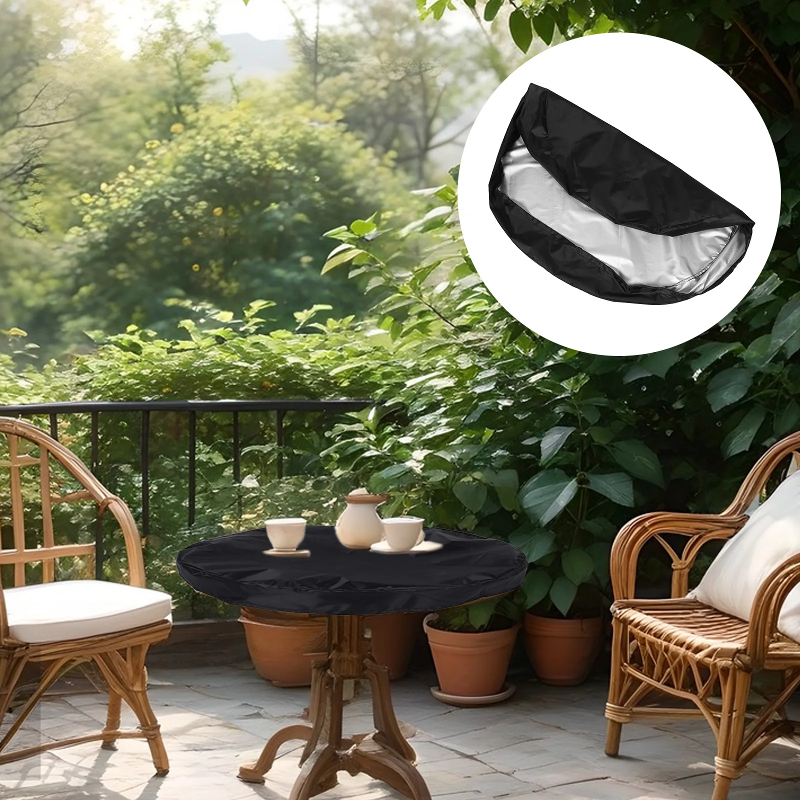 

Weatherproof Outdoor Round Table Cover 210d Oxford Fabric Waterproof Patio Garden Furniture Protector Deck Furniture Covers