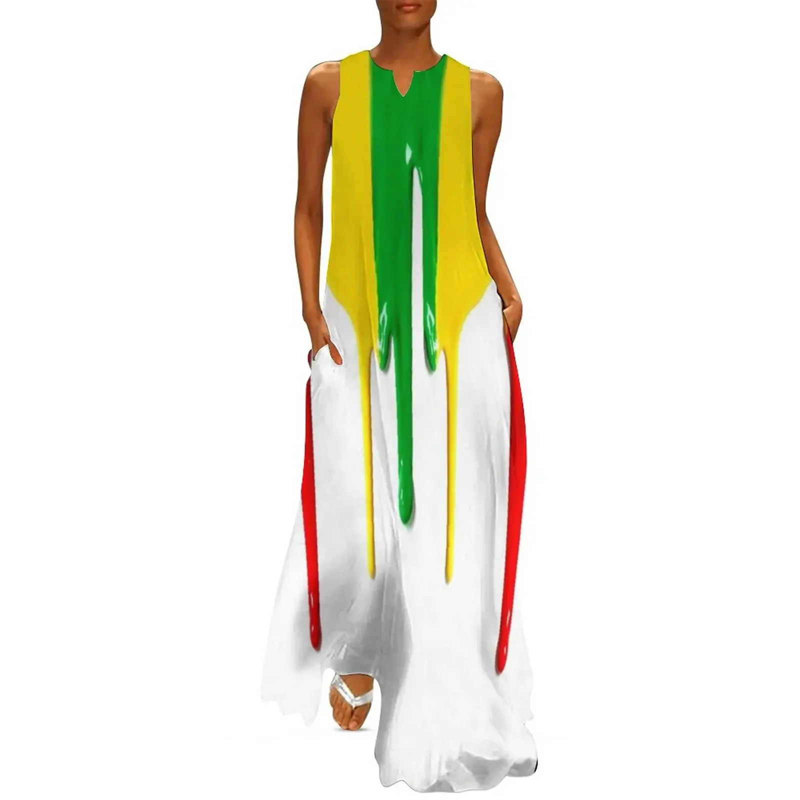 

paint Long Dress summer women's suit chic and elegant evening dress loose women's dress for women