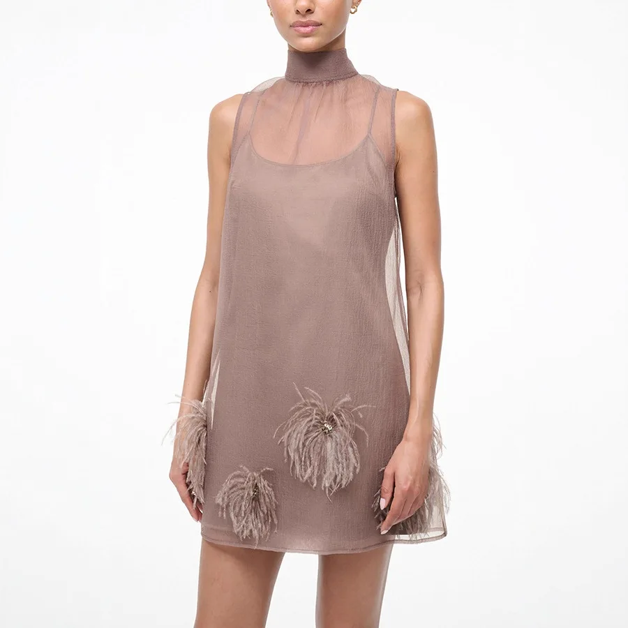 

2026 Spring and Autumn New Lace-Up Sleeveless Dress Party Casual Zipper Women's Dress