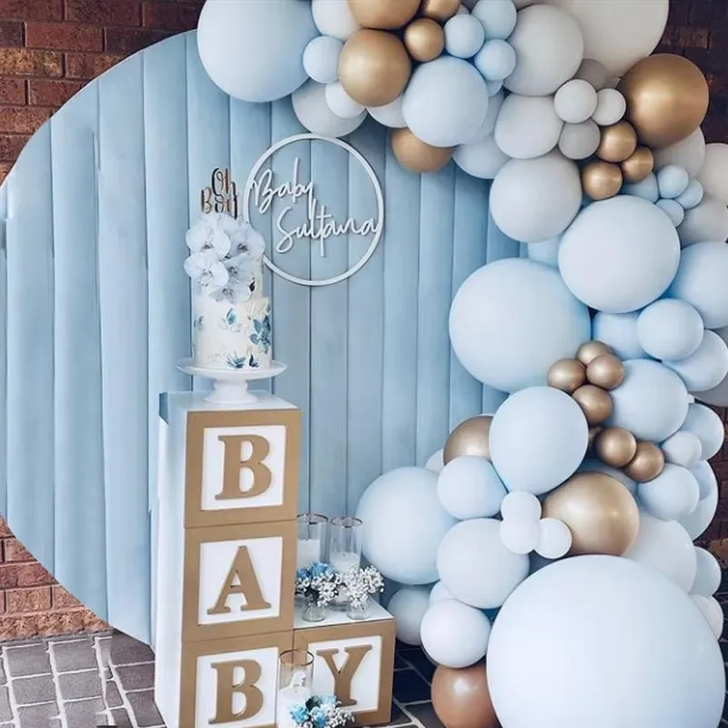 

Macaron Balloons Arch Set Blue White And Gold Balloon Garland Birthday Party Baby Baptism Shower Wedding Balloon Decoration