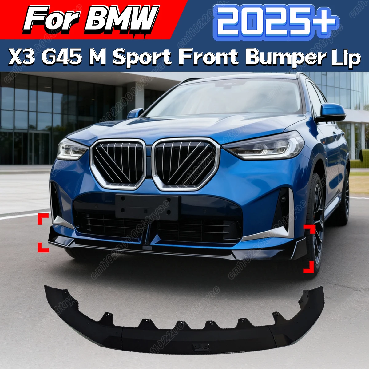 

For BMW X3 G45 M Sport 2025+ Automotive Front Bumper Lower Lip Spoiler Guard Splitter Deflector Body Decoration Modification Kit