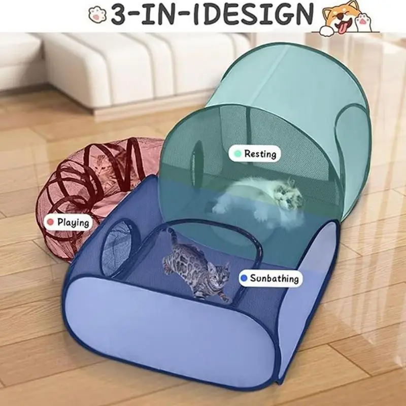 

Foldable Enclosure Tunnels House Cat Dog Play Pen Interactive Toys Exercise Playground For Kitten Puppy Small Animals outdoor
