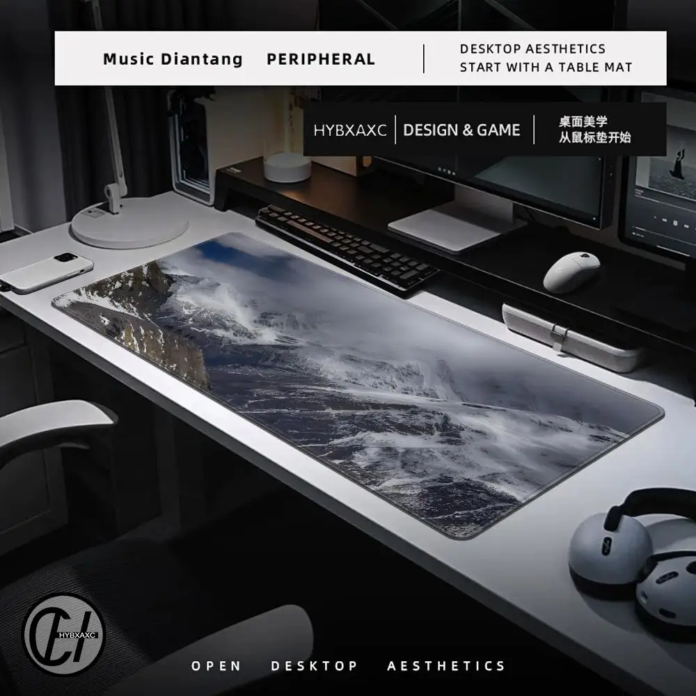 Mouse pad bonito hd mesa almofada estendida teclado de jogos tapetes grande 90x40cm xxl floresta pôr do sol gamer mousepad