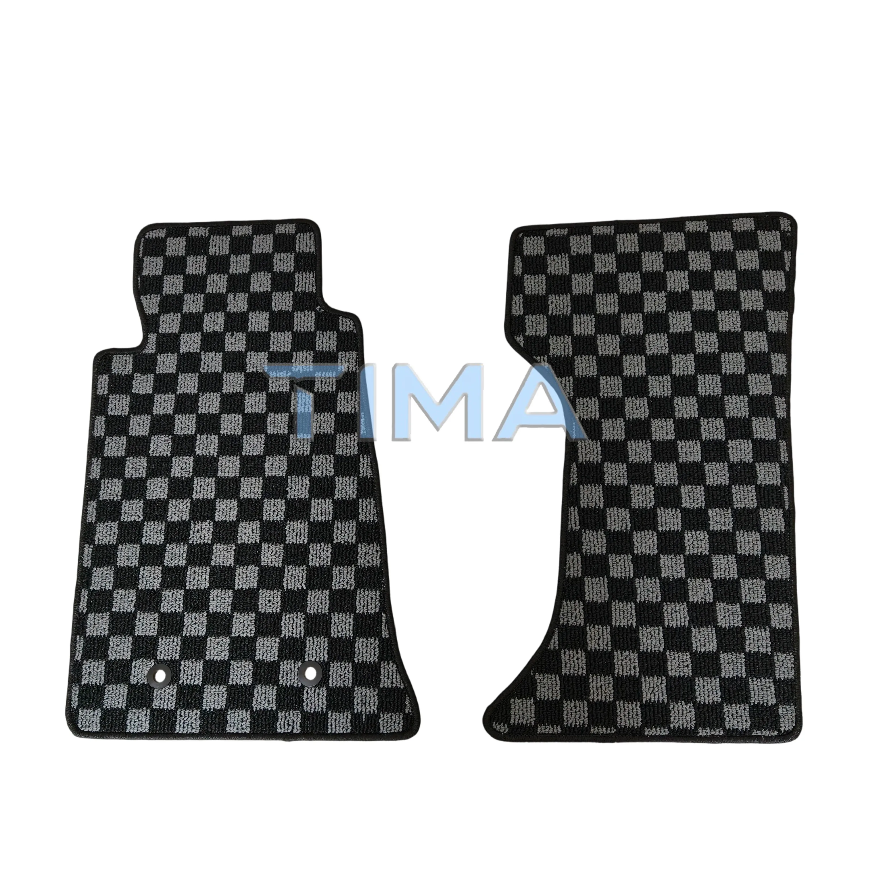 Dustproof and wear-resistant 2PCS Checkered Car Mats Set Car Carpet Sets For 2006-2015 Mazda Miata MX-5 left Hand Driveor