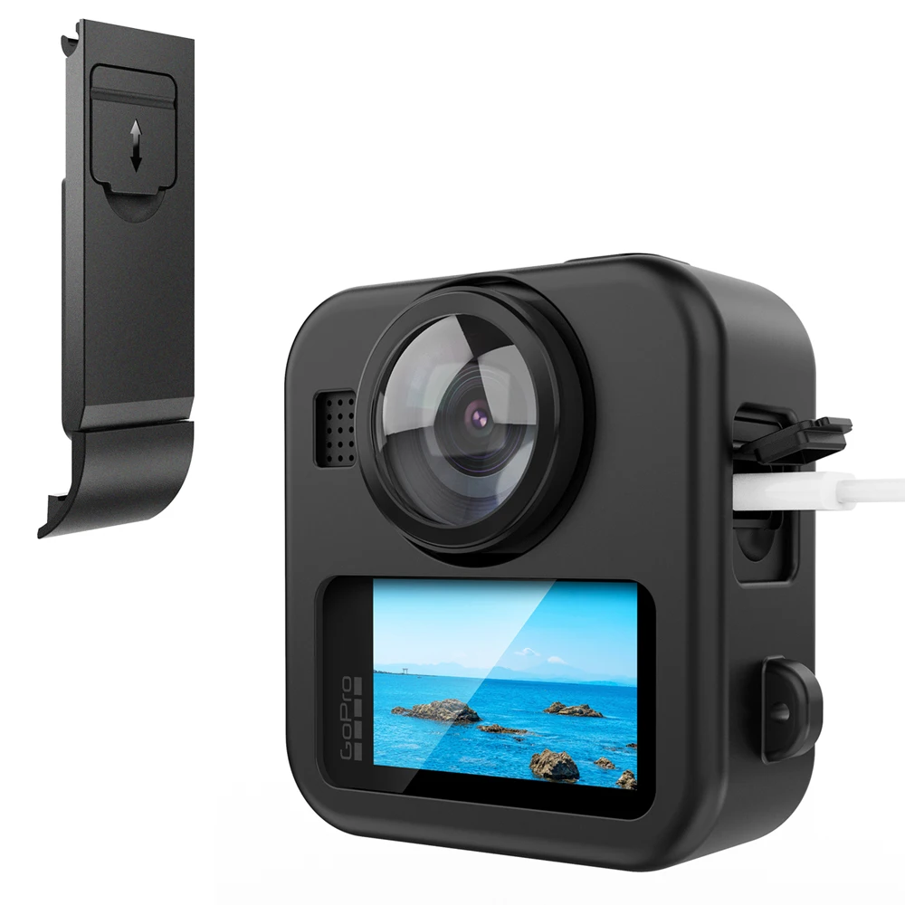 ل GoPro MAX 2 غطاء من السيليكون غطاء العدسة غطاء السيليكون واقي للشاشة فيلم واقية لملحقات GoPro Max2