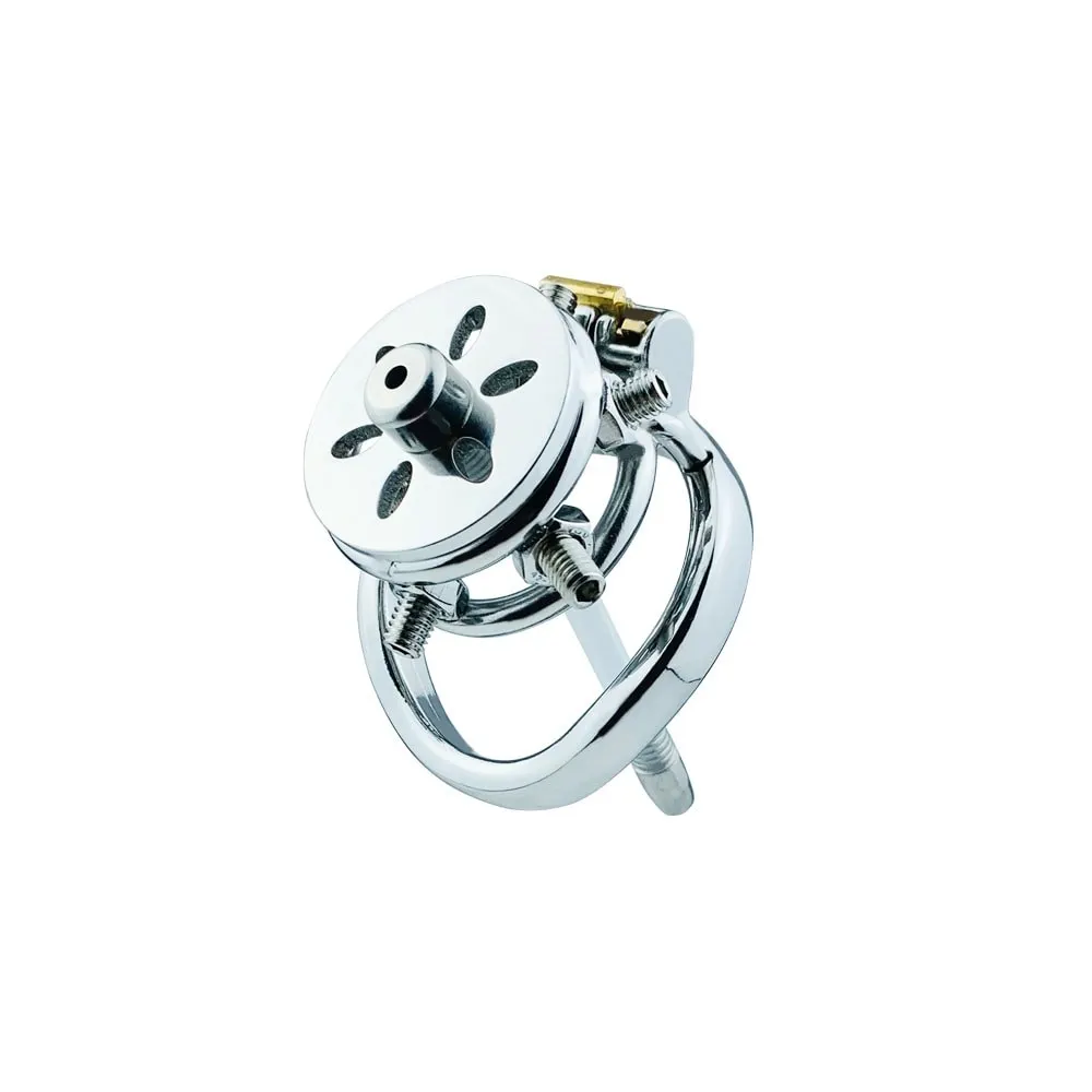 FRRK Male Small Chastity Cock Cage Stainless Steel Bondage Device Penis Cock Ring With Urethral Plug Lock Sex Toys For Men BDSM - view 6