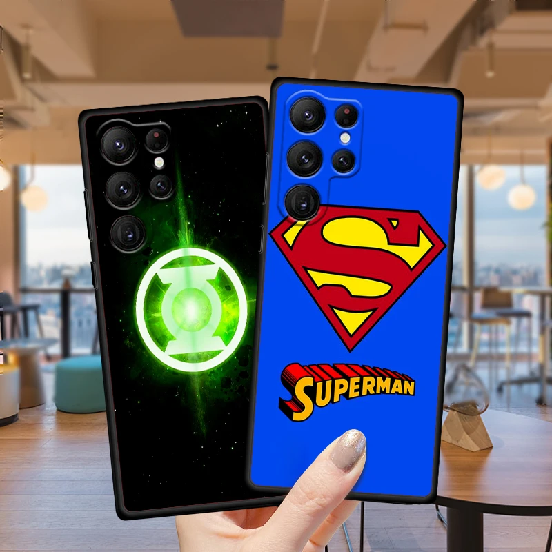 Logo Art S-Supermans B-Batmans For Samsung Galaxy S24 S23 S22 S21 S20 FE S10 S10E Plus Ultra Pro Lite 5G Black TPU Phone Case