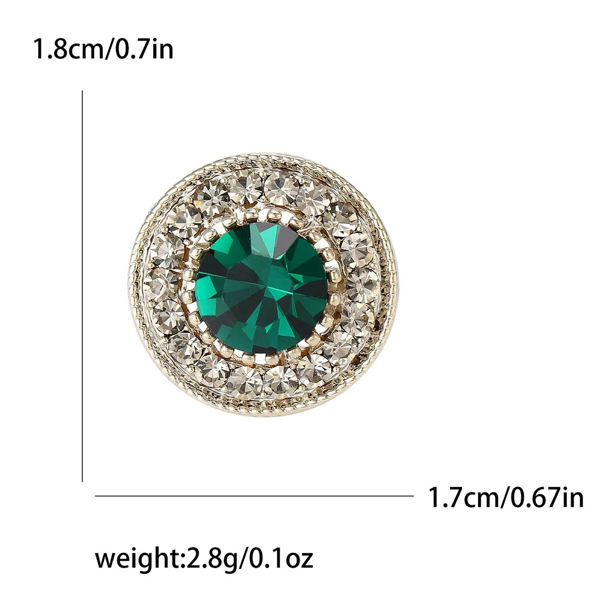 Retro Green Diamond Mini round Brooch Pin High End Women's Summer Open Cardigan Anti-Light Clip Brooch Miniature Chest Flower...