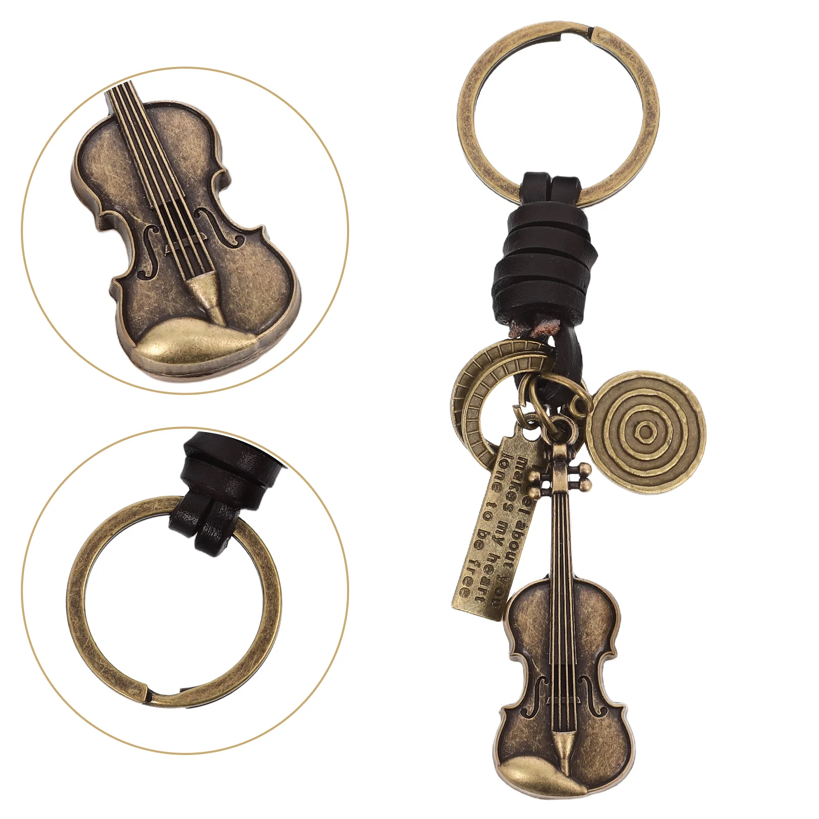 Violin Keychain for Fans to Weave Music Lovers Present Backpack Accessory Zinc Alloy Charm