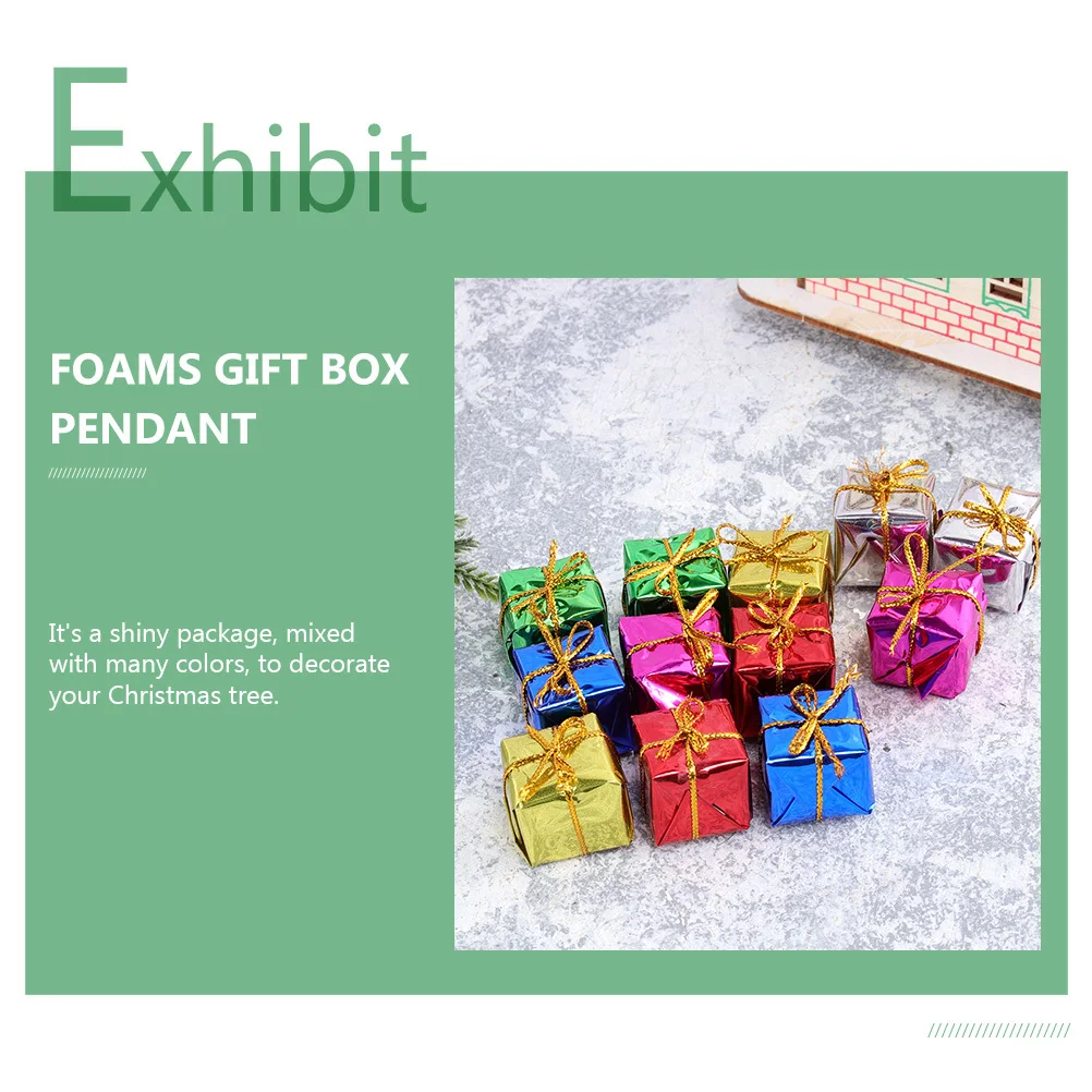 

120Pcs Christmas Tree Hanging Ornaments Mini Gift Boxes Foam Decorations Party Supplies Xmas Pendant Small Gift Boxes Hangings