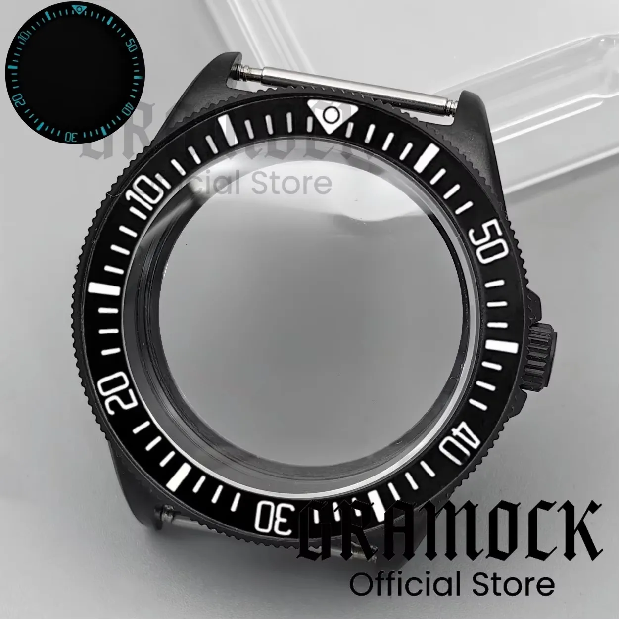 GRAMOCK NH34 NH35 NH36 PT5000 ETA2824 For 40MM Black Tactical Frog Watch Case BGW9 Ceramic Bezel 100M Waterproof Scerw Crown