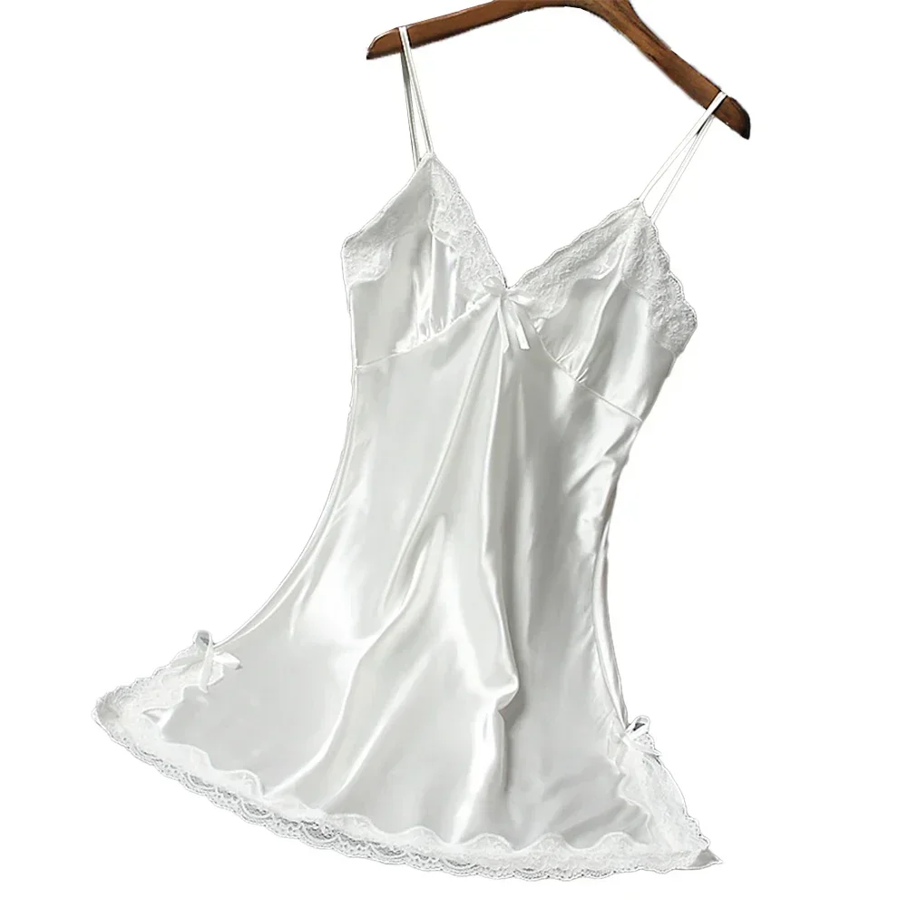 Ladies Wrap Dress Women Nightwear Breathable Lightweight Lingerie Sleepwear Nightdress Robe Satin Soft Fashion