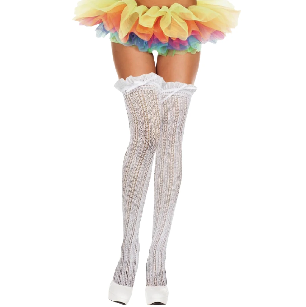 

Autumn Lace White Socks Fishnet Stockings for Women Girlfriend Stage Performance Costumes Student Knee High Stocking