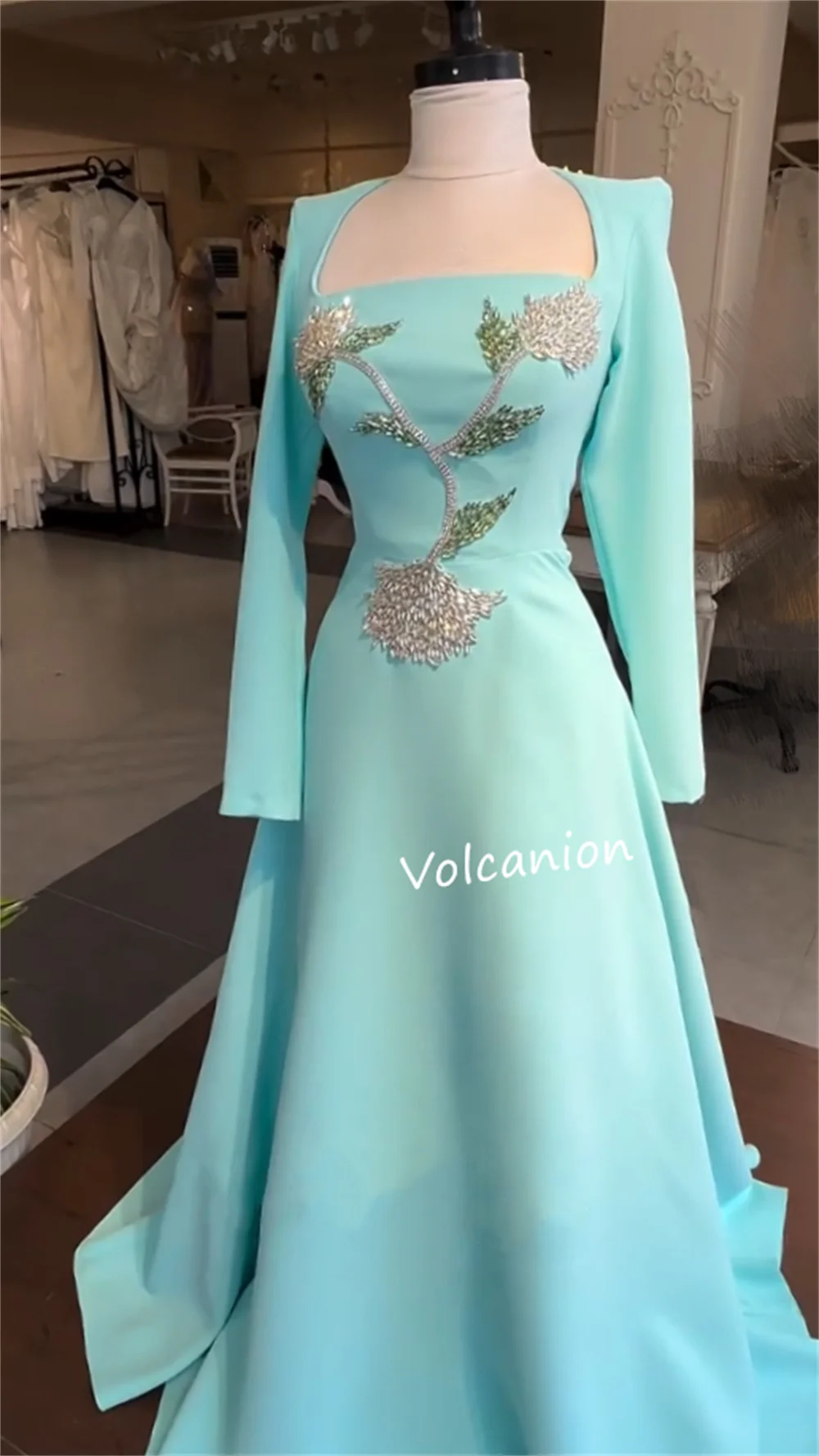 Длинные платья трапециевидной формы с квадратным вырезом и блестками по индивидуальному заказу, классические элегантные размеры, доступны вечер