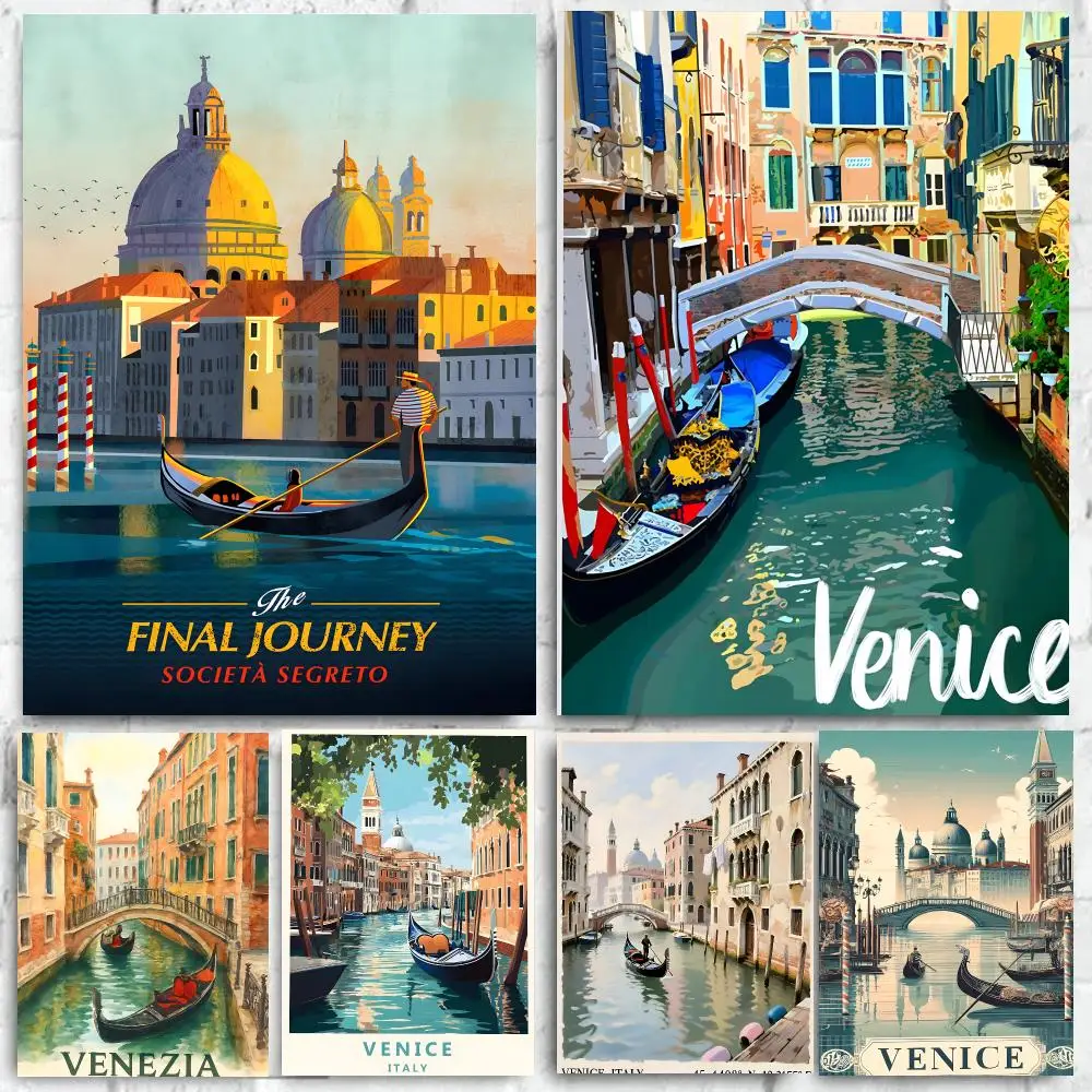 Landmark Venice Gondola Poster High-quality wall art posters, suitable for home offices, bedrooms, and living rooms.