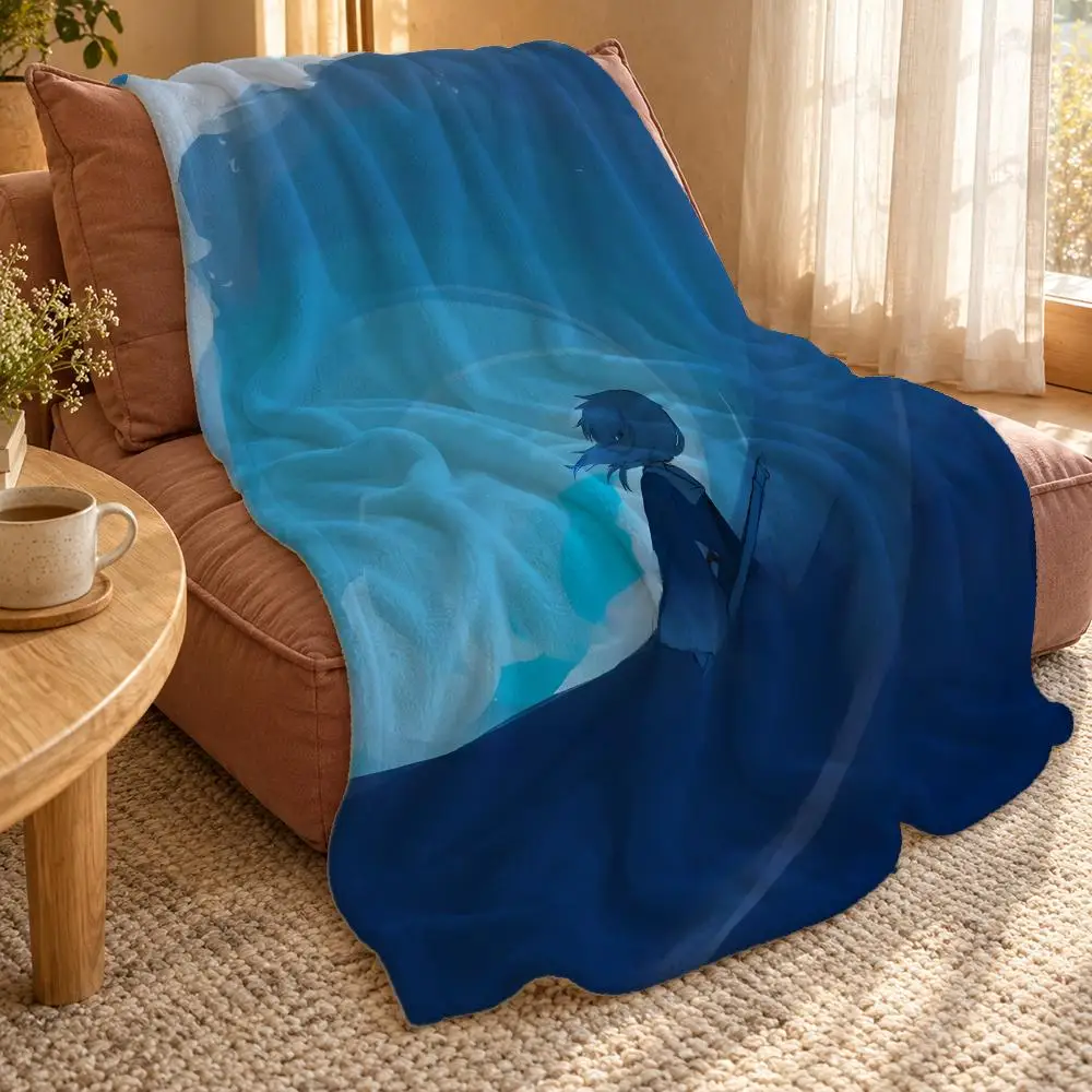 Gawr Gura Classic Vintage Throw Double Sided Flannel Throw Blanket Soft Travel Camping Sofa Bed Home