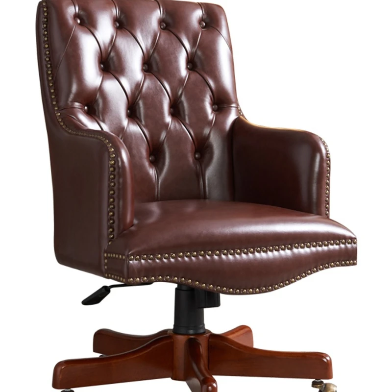 

American leather computer boss chair large class middle class casual chair office swivel chair meeting
