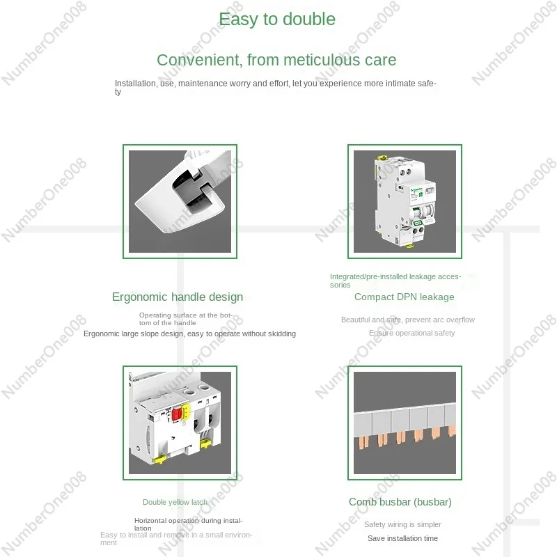 Air Switch with Leakage Protector R9 Air Switch 40 Circuit Breaker 4P Household 2P 63A Electric Brake