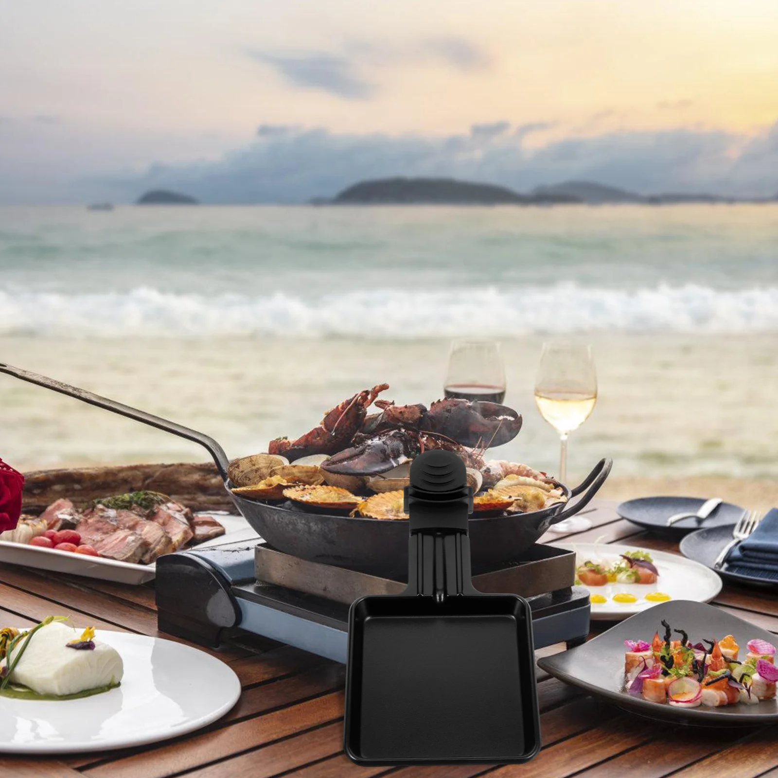 

4Pcs Stainless Steel Cheese Melt Pan Non-Stick Square Frying Plate Portable Baking Tray Accessory Cheese Melt Pan