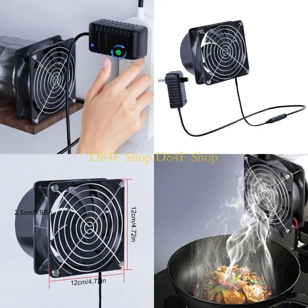 

D84F Kitchen Exhaust Fan 95CFM Bathroom Exhaust Fan Wall Mounted Garage Ventilation Fan Basement Extractor Fan Commercial Use
