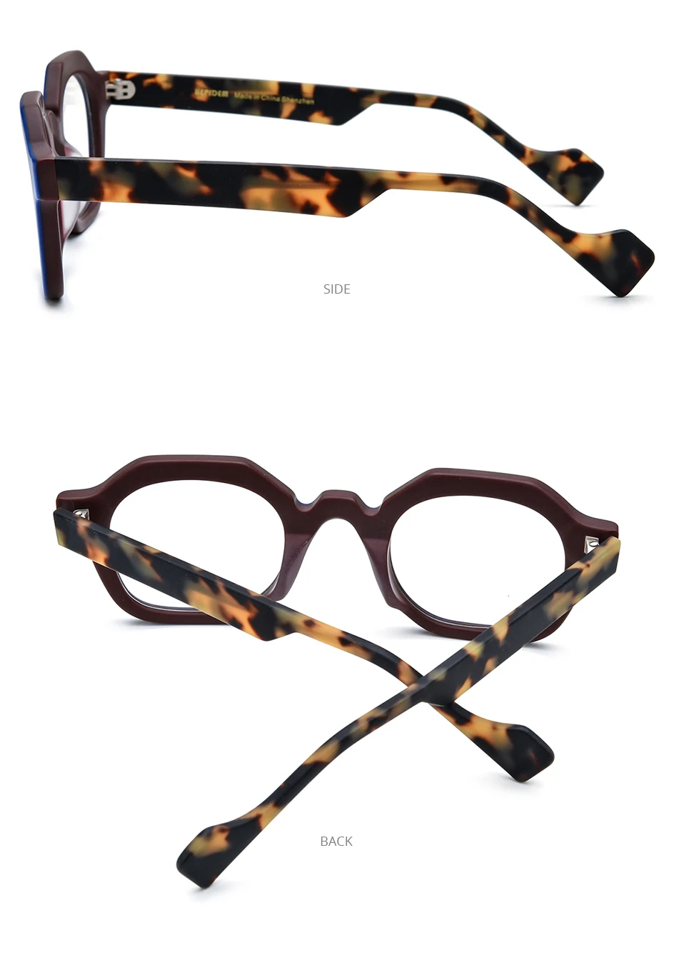 HEPIDEM Acetat Brille Männer Marke Designer Oversize Große Größe Brillen Rahmen Japanische Handgemachte Brille Männer Dicke Brillen 9374 – Detail 7
