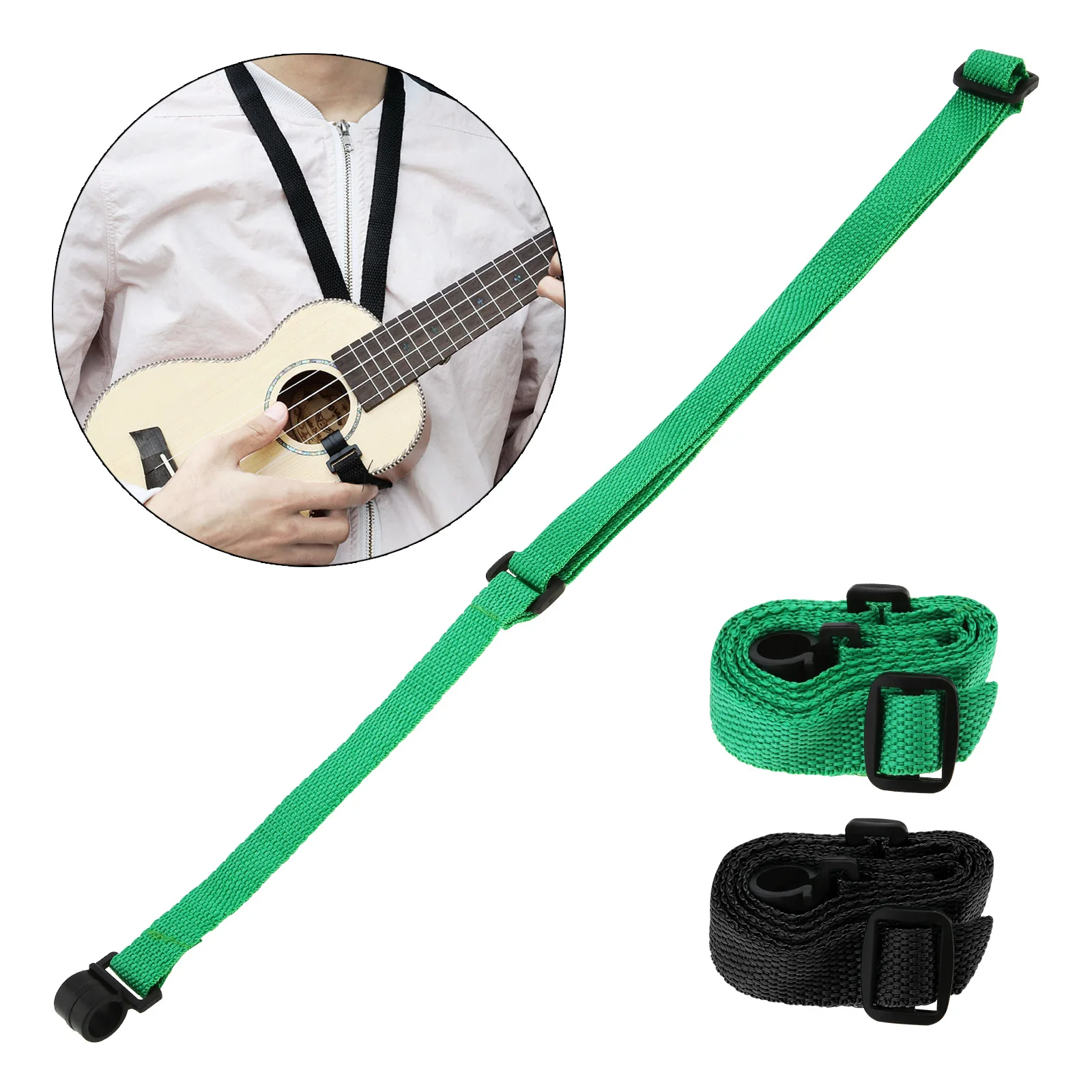 

Guitar Strap Adjustable Weaving Nylon Cloth Length 43-83cm Ukulele Strap with Hook For All Size Ukelele