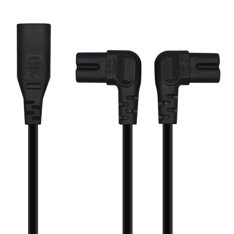 1PCS IEC 320 C8 2Pin Male to 2 x C7 Female Y Split Power Cable IEC 320 C7 to C8 extension cords C8 male to C7 female