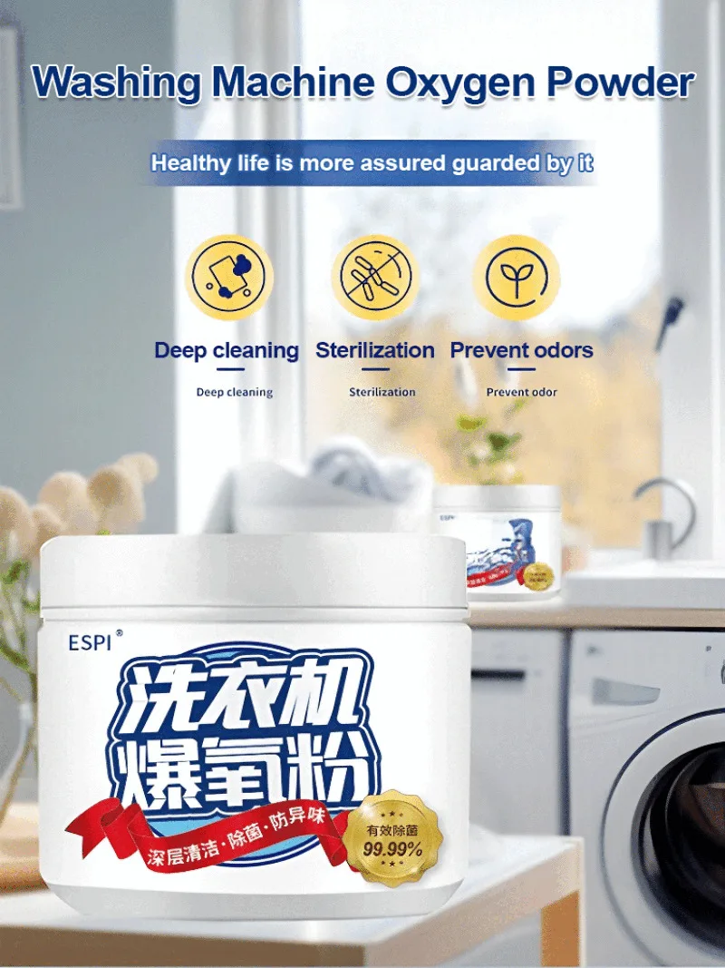 Washing Machine Oxygen Blast Powder Deep Cleaning 99.9% Stain Removal Cleaning Granules General Purpose Washer Tank Cleaner