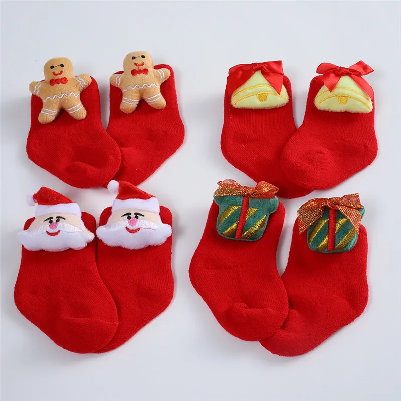 Children\'s Socks Clothes Newborns Baby Infant Christmas Cotton Warm Toddlers Kids Fun Anime Anti-slip New Year Thicken Girl Boy