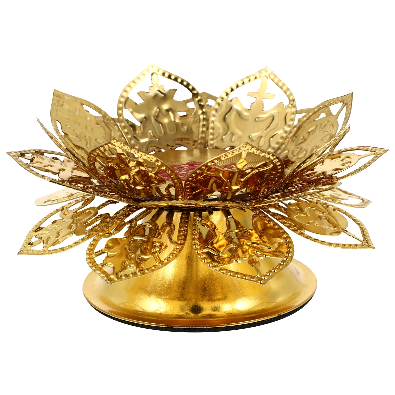

Lotus Candlestick Gold Holder Metal Flower Lamps Stable Base Non Fading Buddha Table Supply Home Decoration Practical