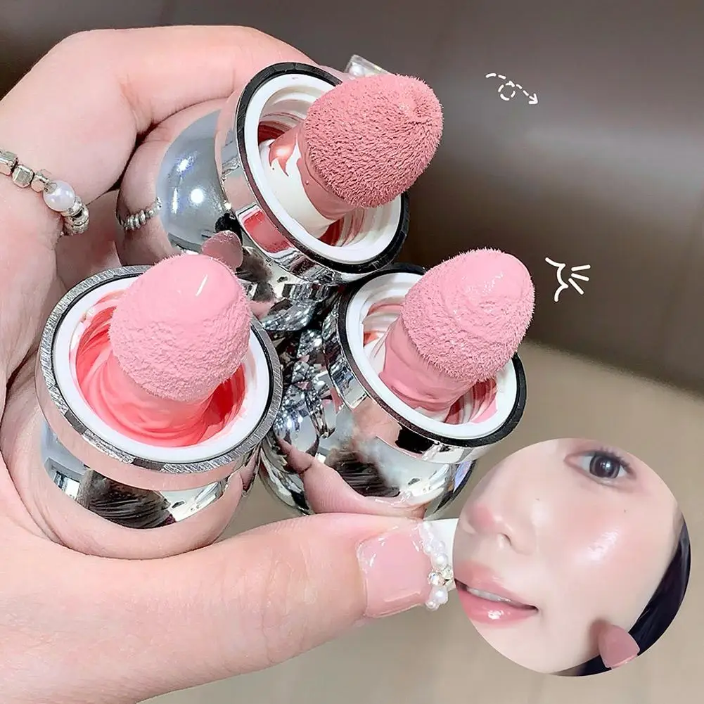 Bastoncino per fard liquido con punta in spugna Guancia naturale Liscio e duraturo Bellezza Fard delicato sulla pelle Tinta Fard in crema impermeabile Trucco