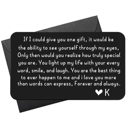 Tarjeta de inserción de billetera I Love You para hombres, regalos de Navidad, aniversario de boda, regalo de compromiso para pareja, marido, regalos de cumpleaños