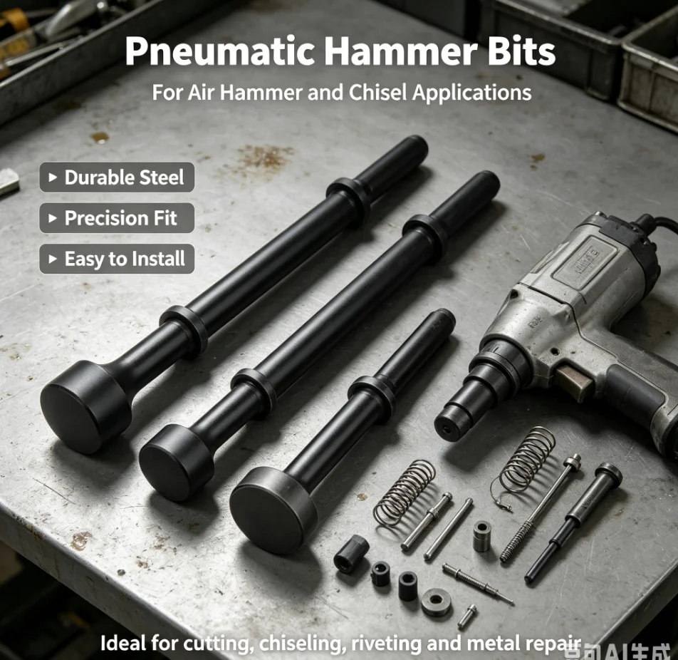 1Pc Smoothing Pneumatic Drifts Air Hammer Bit Set Extended Length Impact Tool Chrome molybdenum steel