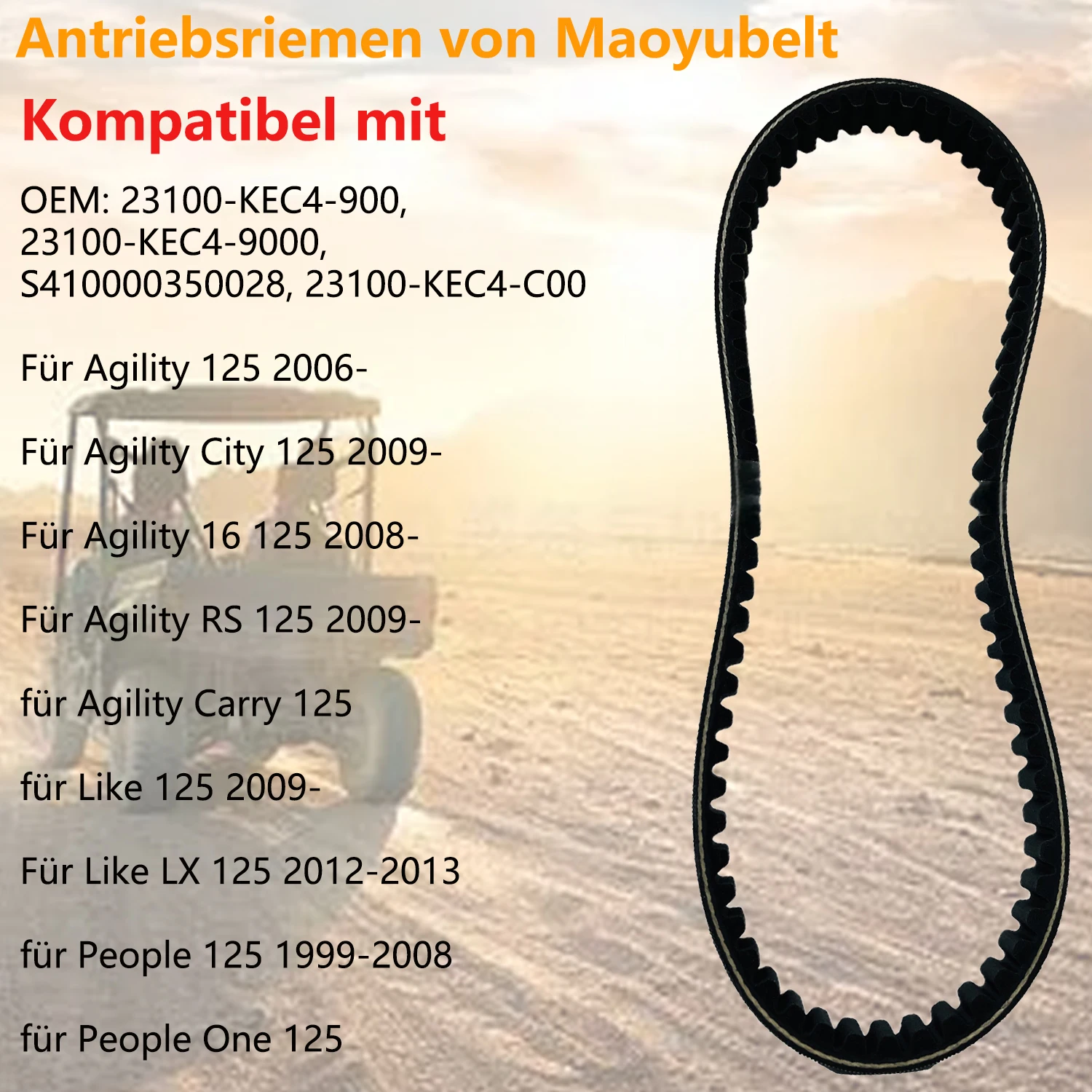 V-벨트 스쿠터 CVT 구동 벨트, Kymco CK125T, People S, Agility 125, 영화 Eu3 150, Like 180 23100-KEC4-9000