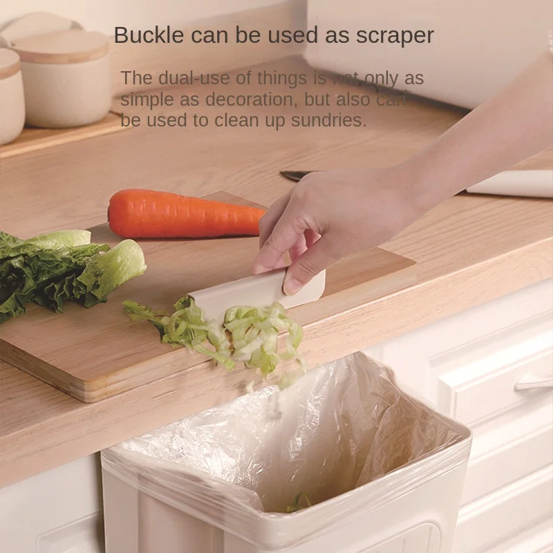 Foldable Trash Can Household Kitchen Cabinet Hanging Garbage Storage Thick Large Diameter Multifunctional Trash Can