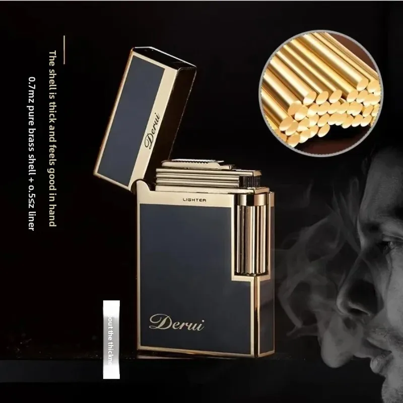 

Derry 2025 Luxury Sideslip Audio Inflatable Butane Metal Lighter Smoking Accessories Men's Ignition Tools Gifts Wholesale