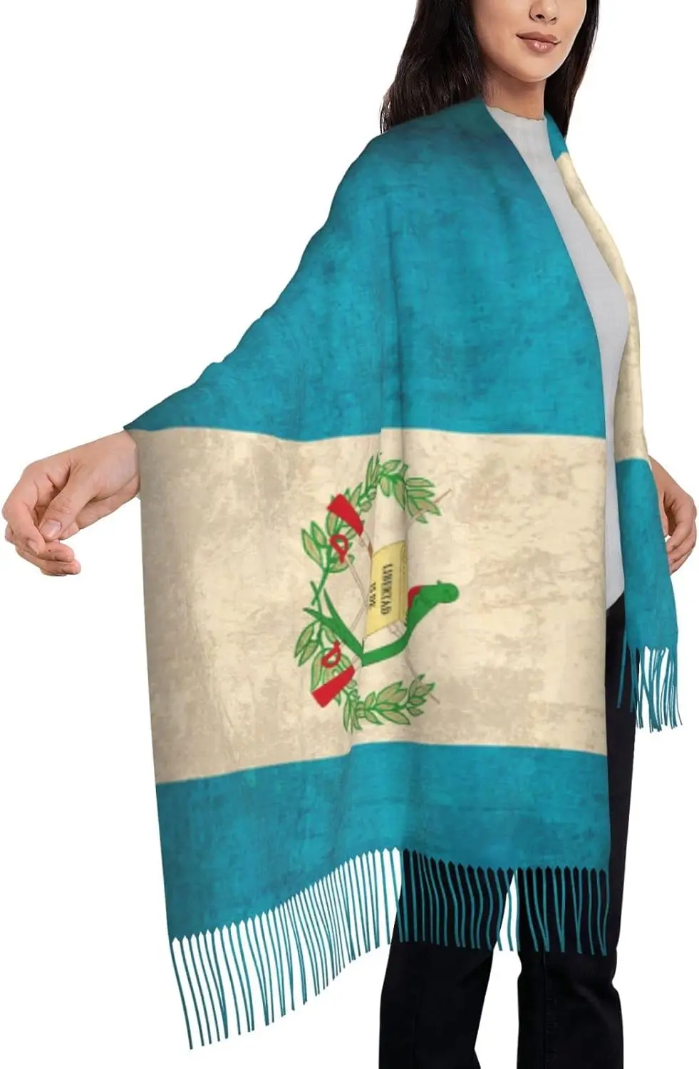 

Guatemala Flag Proud Guatemalan Vintage Poncho Winter Large Scarf Shawl Bandana Neck Wrap For Women